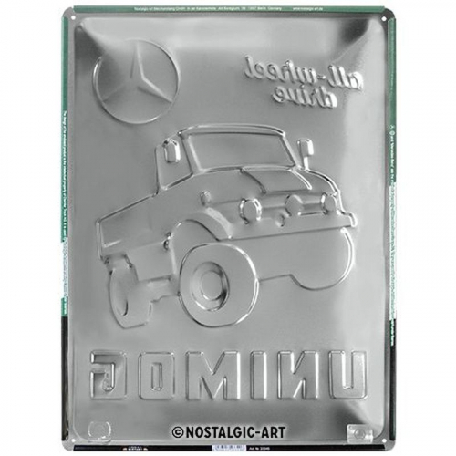 Blechschild Mercedes Unimog rot 3